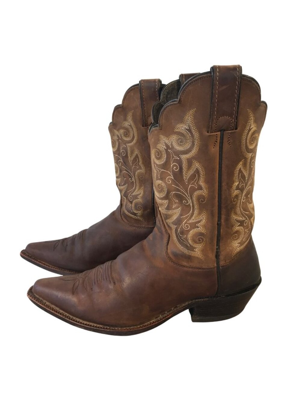 Justin Shorty Womens Brown Leather Western Boots 10 B